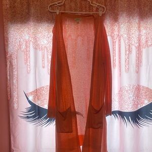 CJ Banks Vibrant Orange Women's Cardigan